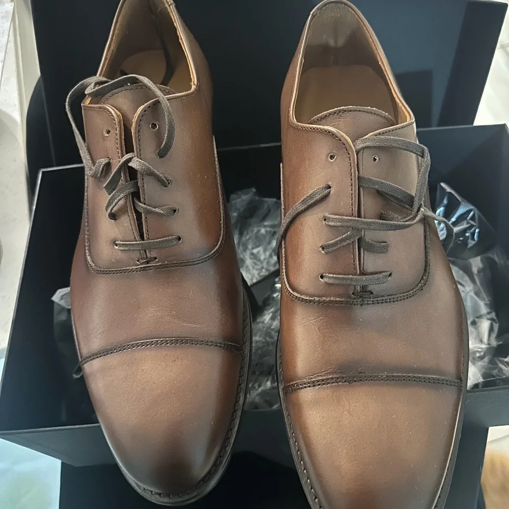 Thursday Boot Company Black Leather & Brown Leather Oxfords - Picture 3 of 4
